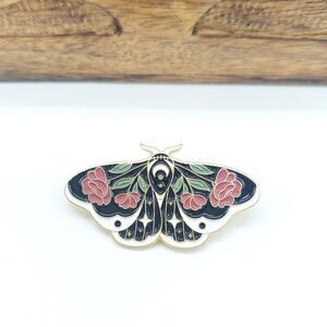 Whimsical Moth Brooch Pin Boho Fairy Cottage Butterfly Garden Gift